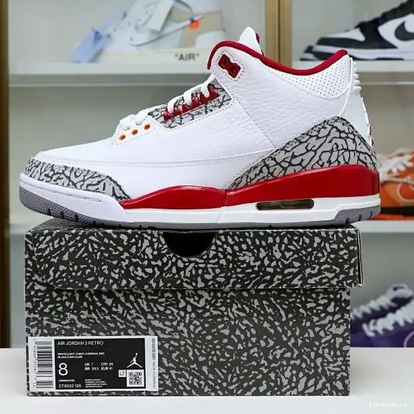 3 Cardinal  Jordan Red(CT8532-126） Kimikick Air Retro 0605